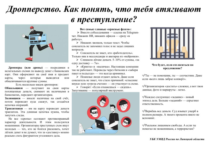 Дропперство. Как понять, что тебя втягивают в преступление? Дропперство. Как понять, что тебя втягивают в преступление?.